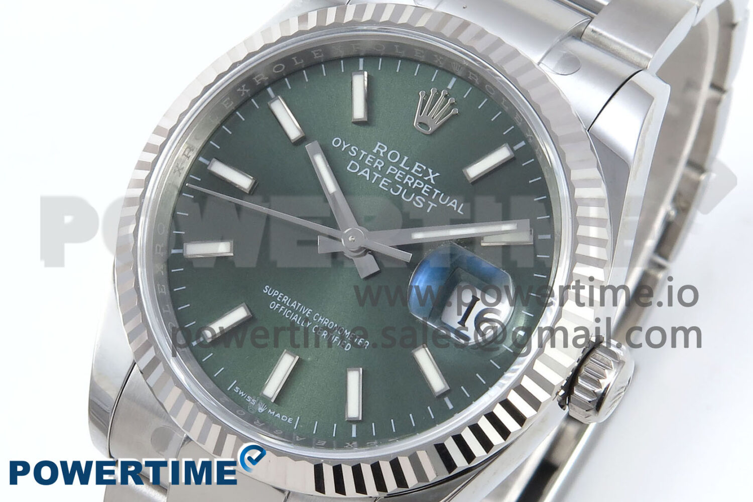 DateJust 36 126234 EWEF 1:1 Best Edition Green Stick Dial on Oyster Bracelet A3235 - Image 3