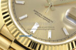 Day Date 128238 36mm YG KF 1:1 Best Edition YG Crystal Dial On President Bracelet A2836 (Gain Weight) - Image 5