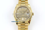 Day Date 128238 36mm YG KF 1:1 Best Edition YG Crystal Dial On President Bracelet A2836 (Gain Weight)
