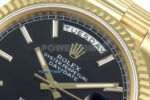 Day Date 128238 36mm YG KF 1:1 Best Edition Black Dial Stick Marker On President Bracelet A2836 (Gain Weight) - Image 4