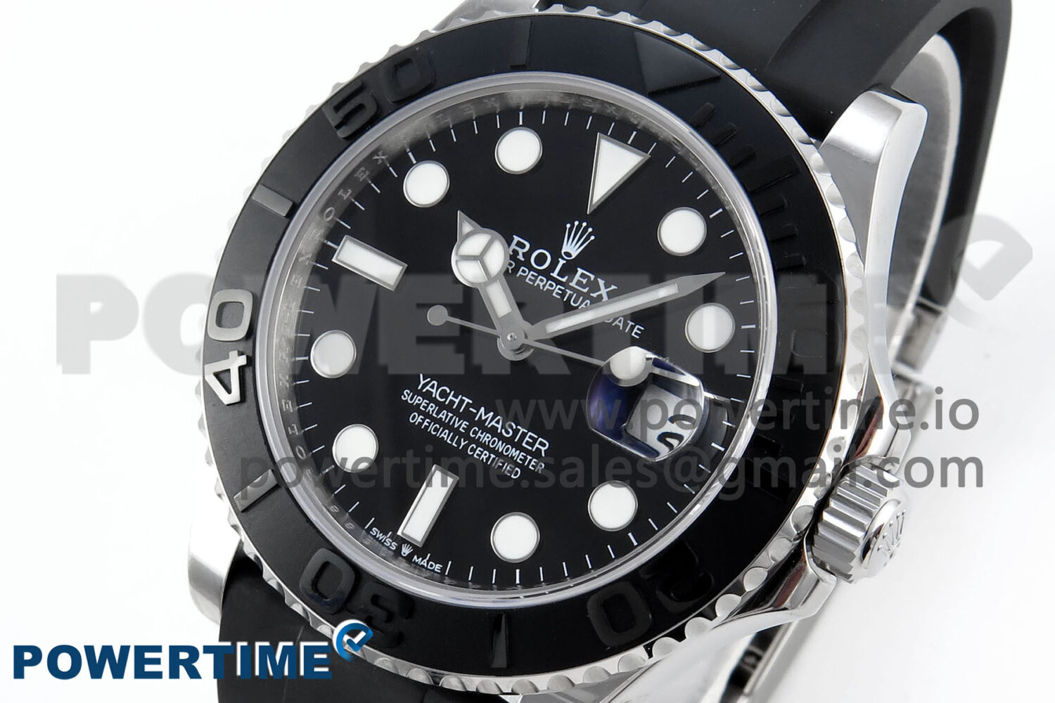 Yacht-Master SS 226659 QF+ 1:1 Best Edition Black Dial on Oysterflex Strap VR3235 - Image 3
