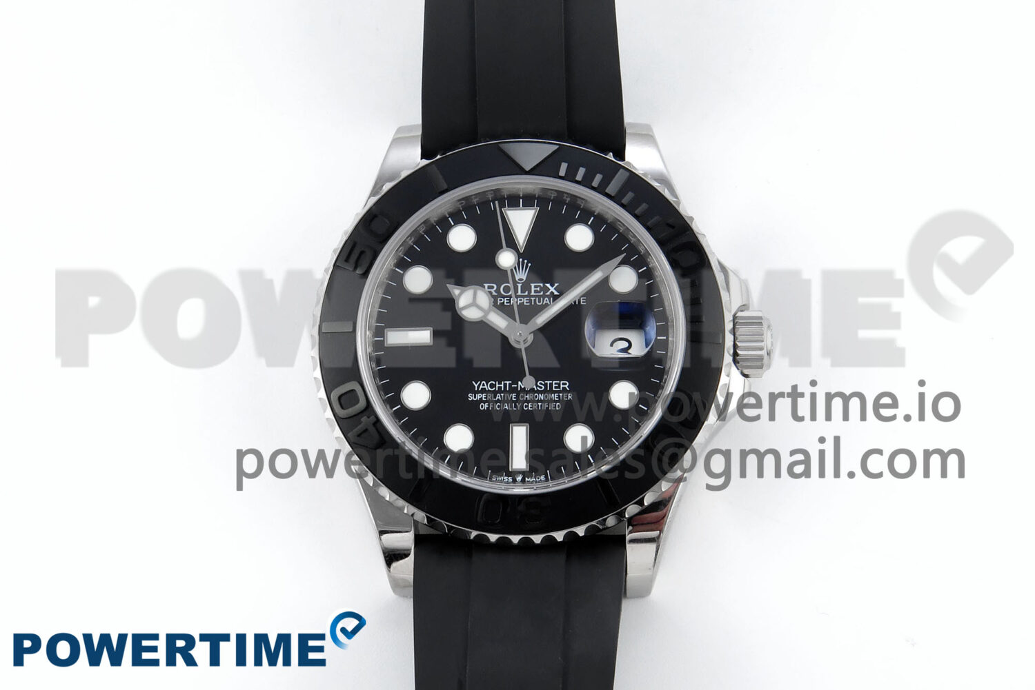 Yacht-Master SS 226659 QF+ 1:1 Best Edition Black Dial on Oysterflex Strap VR3235 - Image 1
