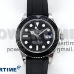 Yacht-Master SS 226659 QF+ 1:1 Best Edition Black Dial on Oysterflex Strap VR3235