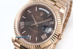 Day Date 128235 36mm RG KF 1:1 Best Edition Brown Roman Dial On President Bracelet A2836 (Gain Weight) - Image 3