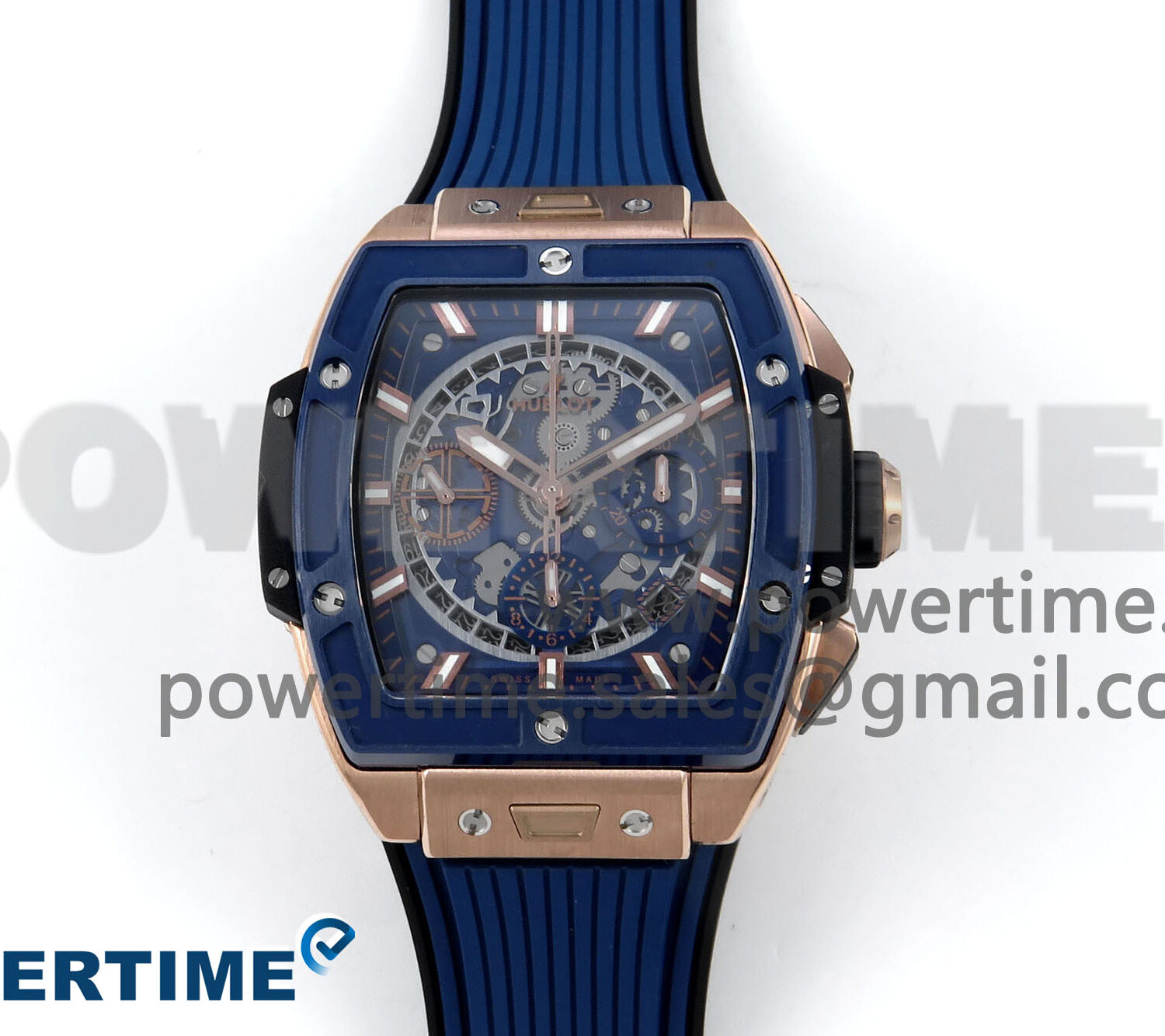 Spirit of Big Bang RG BBF 1:1 Best Edition Skeleton Dial on Blue Rubber Strap A7750