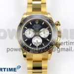 Daytona 126528 QF 1:1 Best Edition Black Dial Steel 904L on YG Bracelet V8 QF4132