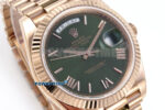 Day Date 128235 36mm RG KF 1:1 Best Edition Green Roman Dial On President Bracelet A2836 (Gain Weight) - Image 2