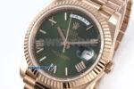 Day Date 128235 36mm RG KF 1:1 Best Edition Green Roman Dial On President Bracelet A2836 (Gain Weight) - Image 3