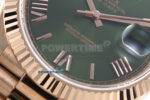 Day Date 128235 36mm RG KF 1:1 Best Edition Green Roman Dial On President Bracelet A2836 (Gain Weight) - Image 5