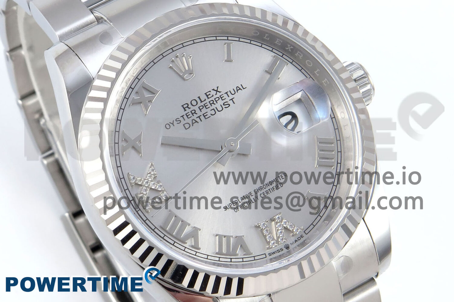 DateJust 36 126234 EWEF 1:1 Best Edition Silver Roman Diamonds Dial on Oyster Bracelet A3235 - Image 2
