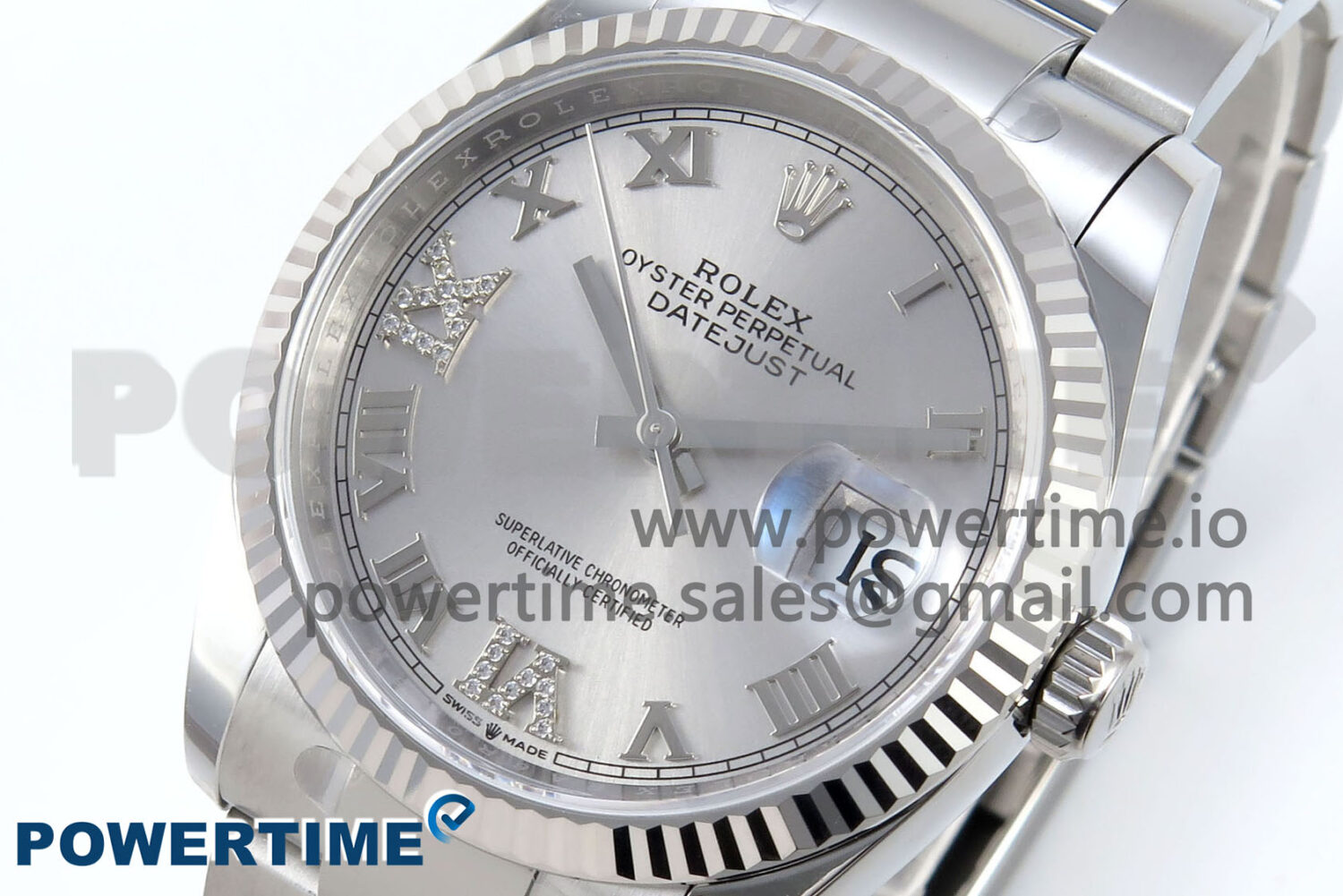 DateJust 36 126234 EWEF 1:1 Best Edition Silver Roman Diamonds Dial on Oyster Bracelet A3235 - Image 3