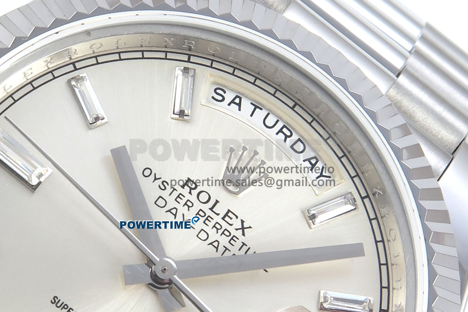 Day Date 128239 36mm SS KF 1:1 Best Edition Silver Crystal Dial On President Bracelet A2836 (Gain Weight) - Image 4