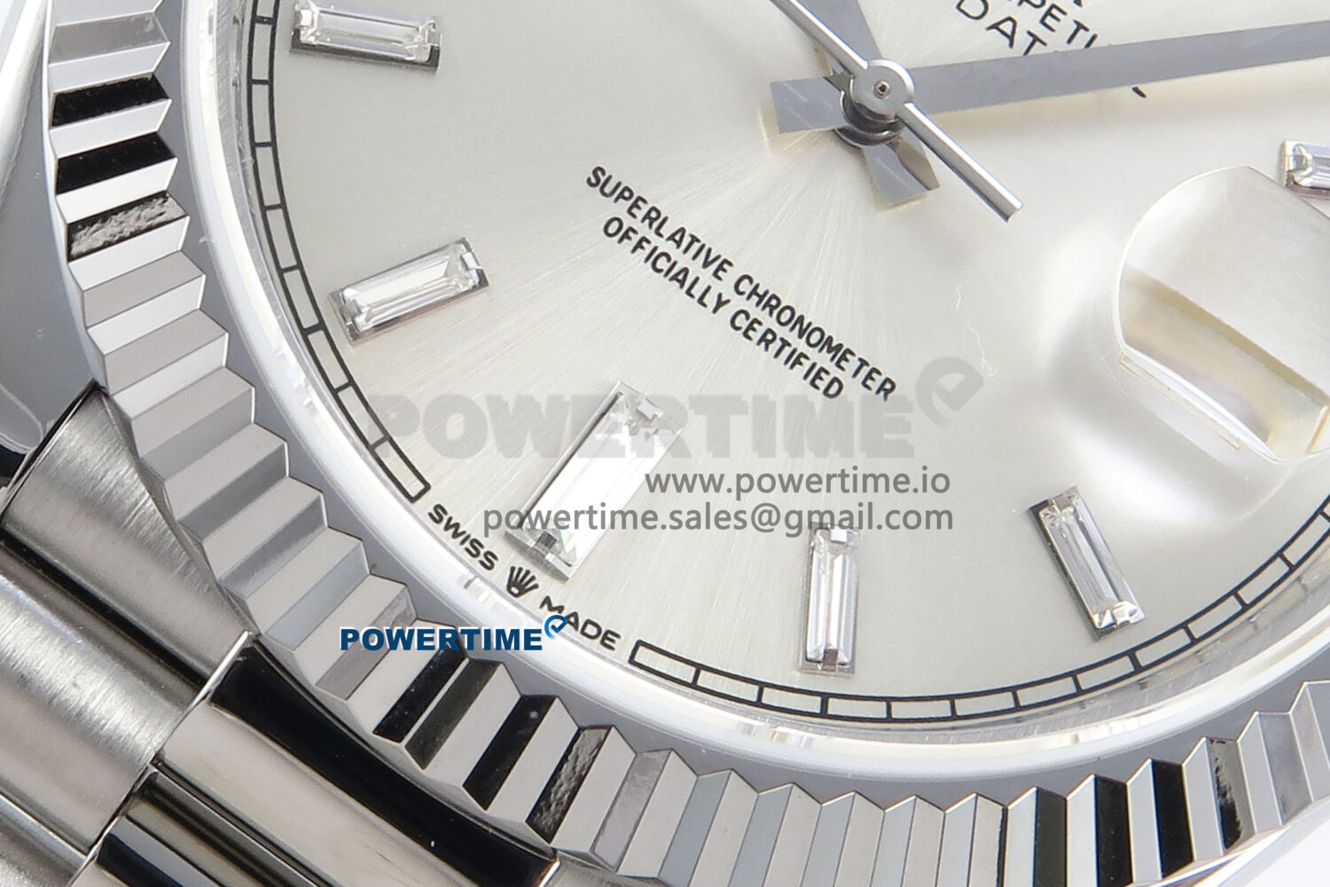 Day Date 128239 36mm SS KF 1:1 Best Edition Silver Crystal Dial On President Bracelet A2836 (Gain Weight) - Image 5