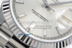 Day Date 128239 36mm SS KF 1:1 Best Edition Silver Crystal Dial On President Bracelet A2836 (Gain Weight) - Image 5