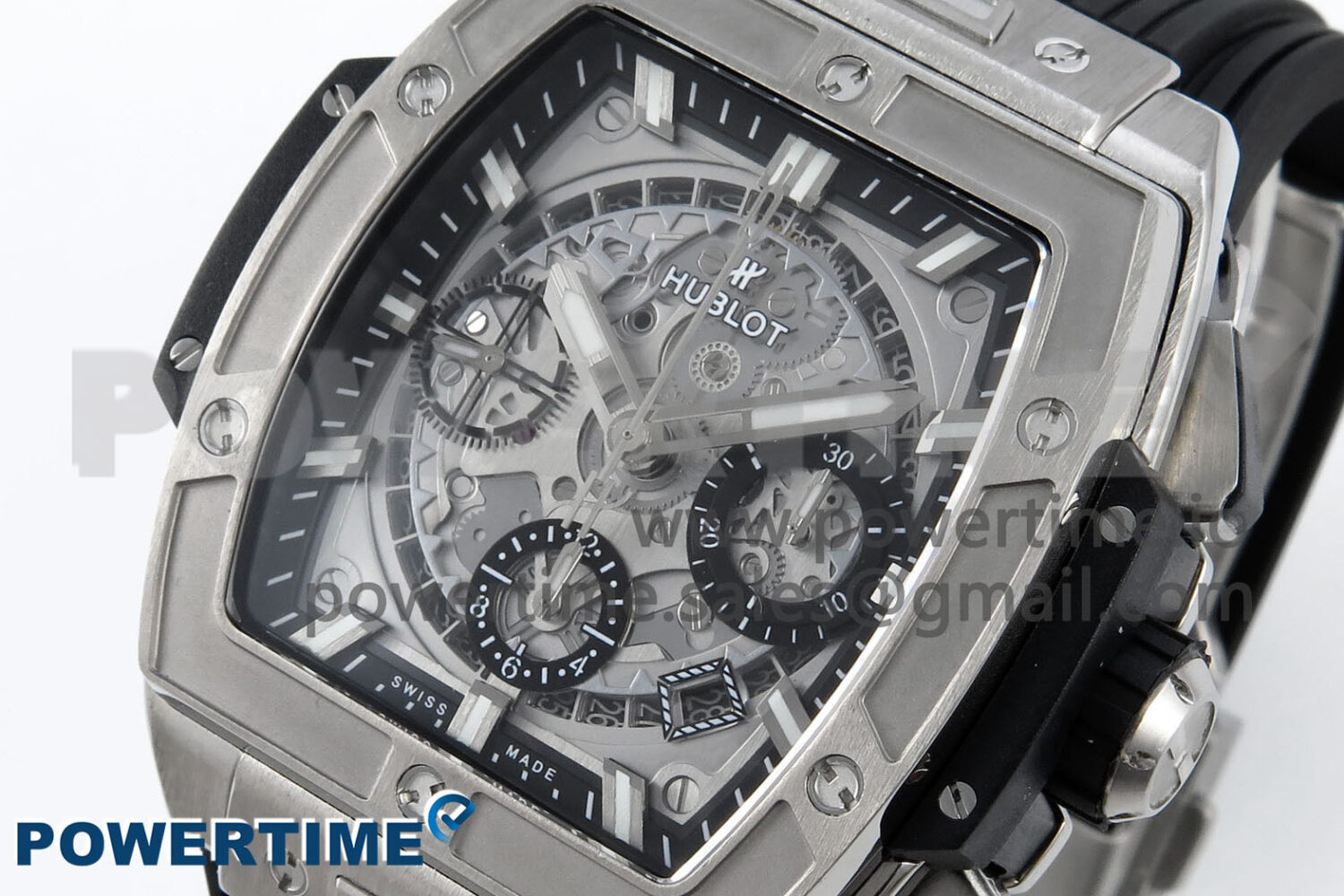 Spirit of Big Bang Titanium BBF 1:1 Best Edition Skeleton Dial on Black Rubber Strap A7750 - Image 3