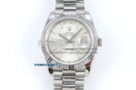 Day Date 128239 36mm SS KF 1:1 Best Edition Silver Crystal Dial On President Bracelet A2836 (Gain Weight)