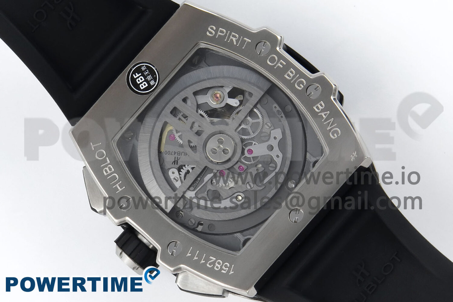 Spirit of Big Bang Titanium BBF 1:1 Best Edition Skeleton Dial on Black Rubber Strap A7750 - Image 8