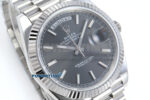 Day Date 128239 36mm SS KF 1:1 Best Edition Gray Dial Stick Marker On President Bracelet A2836 (Gain Weight) - Image 2