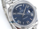 Day Date 128239 36mm SS KF 1:1 Best Edition Blue Roman Dial On President Bracelet A2836 (Gain Weight) - Image 2
