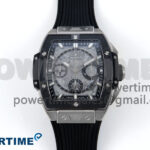 Spirit of Big Bang Titanium BBF 1:1 Best Edition Black Ceramic Bezel Skeleton Dial on Black Rubber Strap A7750