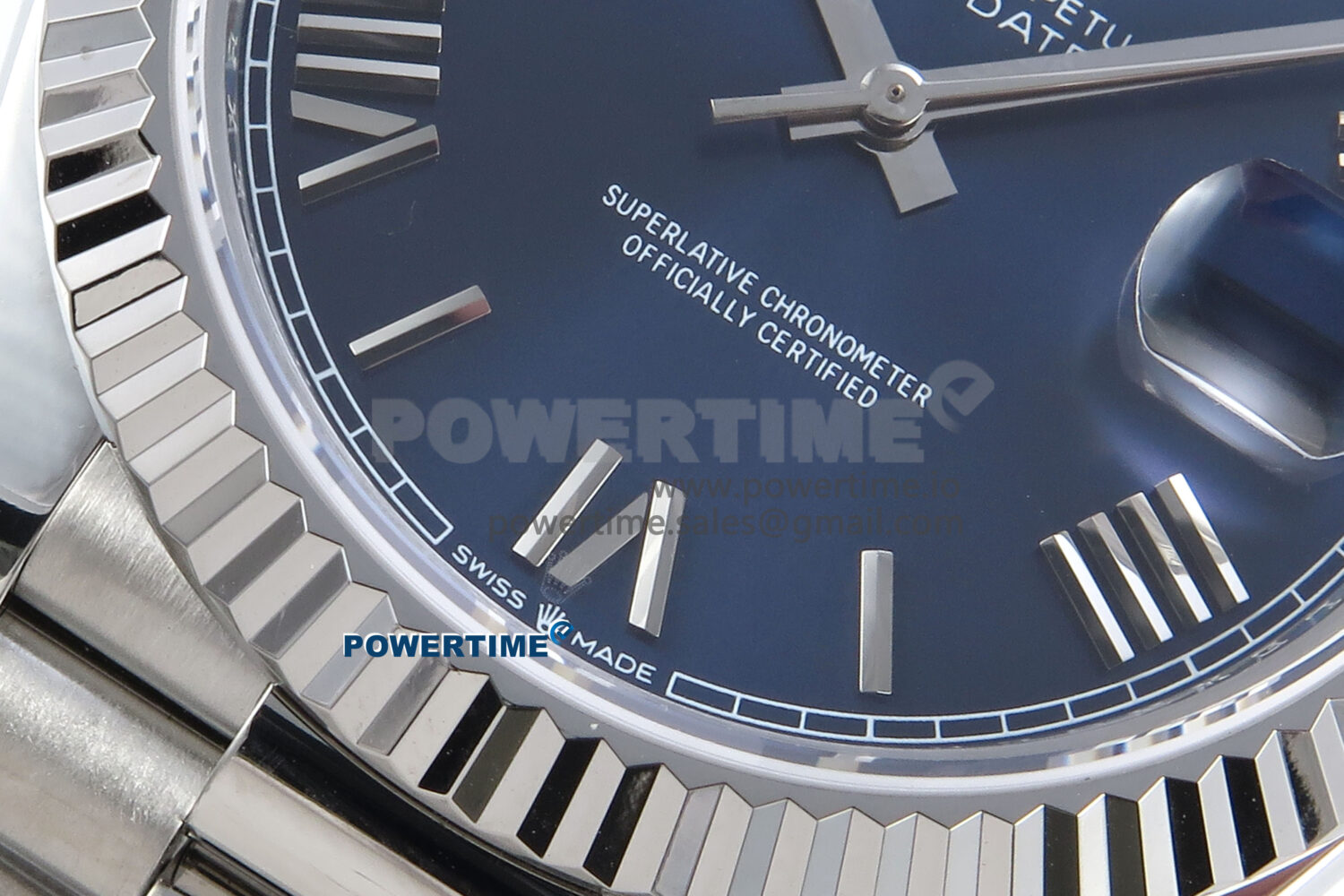 Day Date 128239 36mm SS KF 1:1 Best Edition Blue Roman Dial On President Bracelet A2836 (Gain Weight) - Image 5