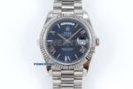 Day Date 128239 36mm SS KF 1:1 Best Edition Blue Roman Dial On President Bracelet A2836 (Gain Weight)