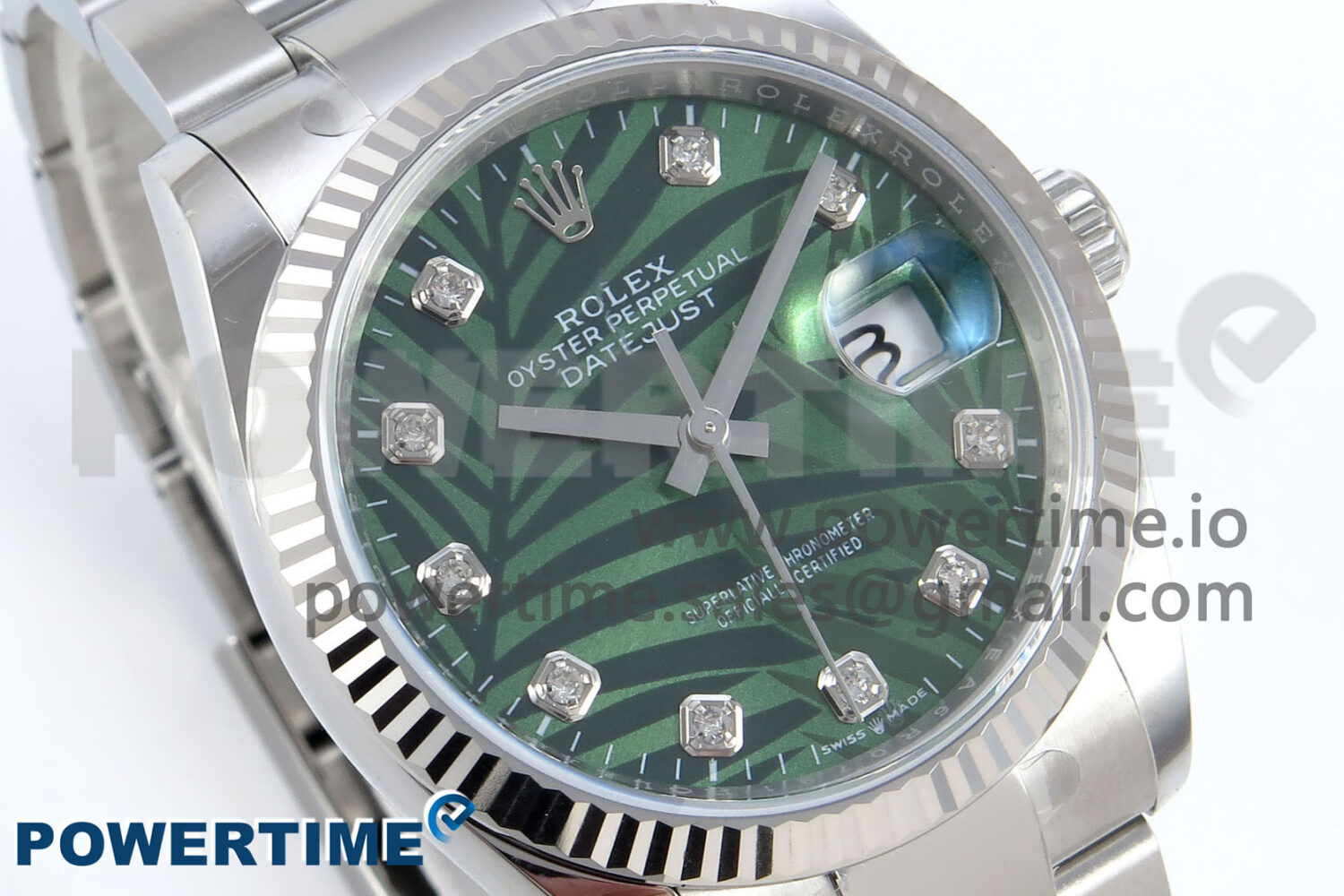 DateJust 36 126234 EWEF 1:1 Best Edition Green Leaf Diamonds Dial on Oyster Bracelet A3235 - Image 2