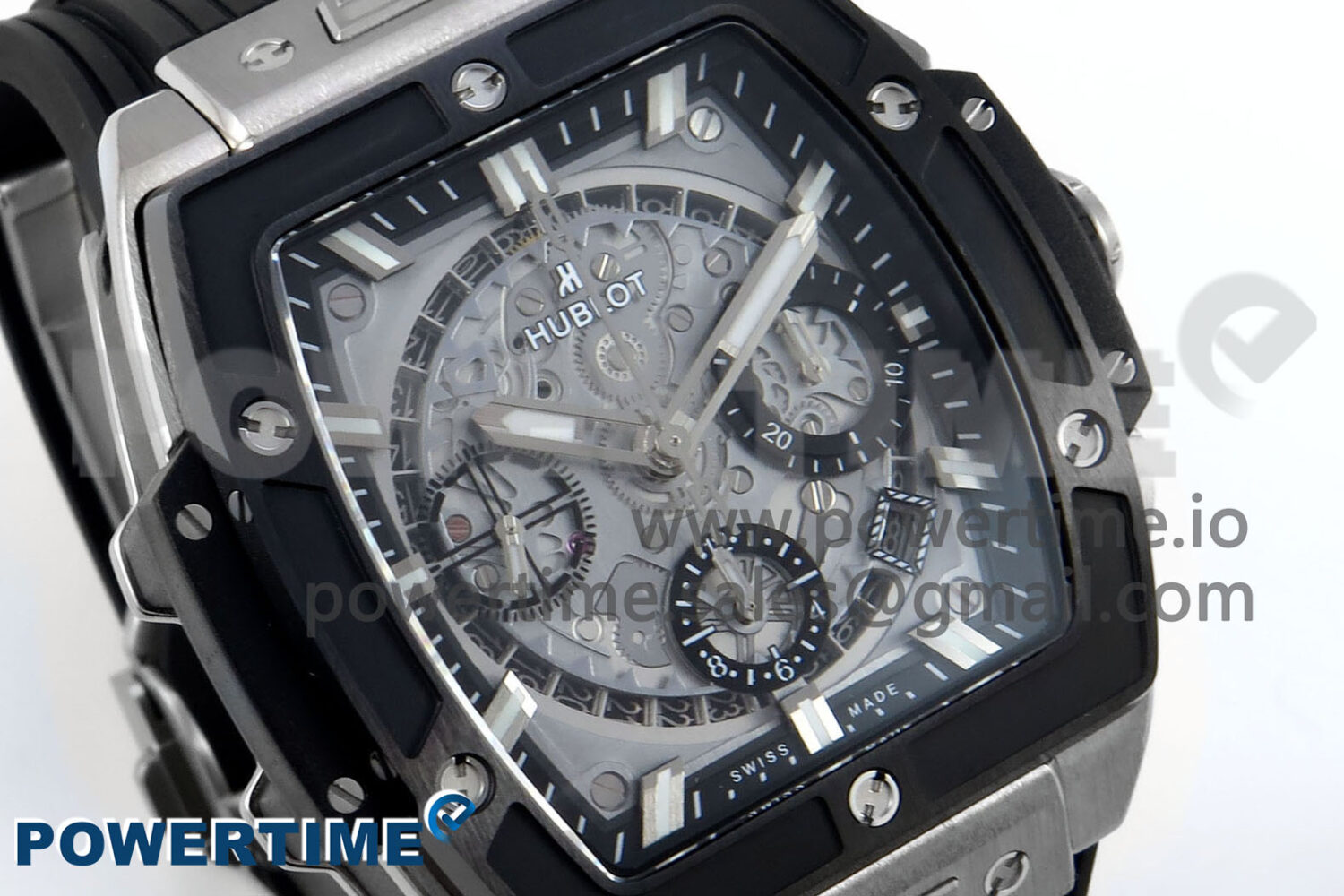 Spirit of Big Bang Titanium BBF 1:1 Best Edition Black Ceramic Bezel Skeleton Dial on Black Rubber Strap A7750 - Image 2