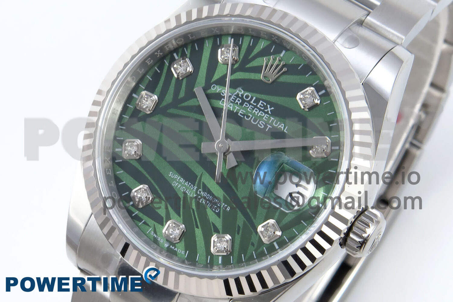 DateJust 36 126234 EWEF 1:1 Best Edition Green Leaf Diamonds Dial on Oyster Bracelet A3235 - Image 3