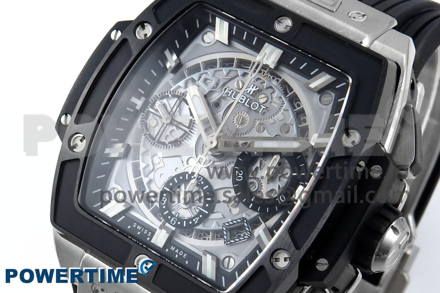 Spirit of Big Bang Titanium BBF 1:1 Best Edition Black Ceramic Bezel Skeleton Dial on Black Rubber Strap A7750 - Image 3