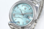Day Date 128239 36mm SS KF 1:1 Best Edition Tiffany Blue Roman Dial On President Bracelet A2836 (Gain Weight) - Image 3
