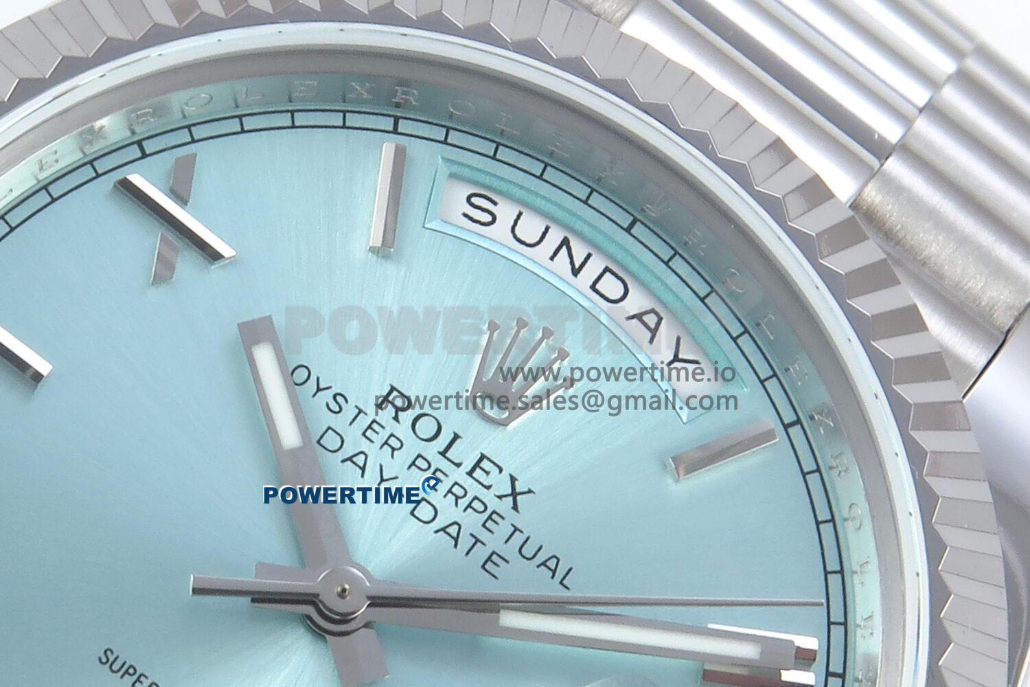 Day Date 128239 36mm SS KF 1:1 Best Edition Tiffany Blue Roman Dial On President Bracelet A2836 (Gain Weight) - Image 4