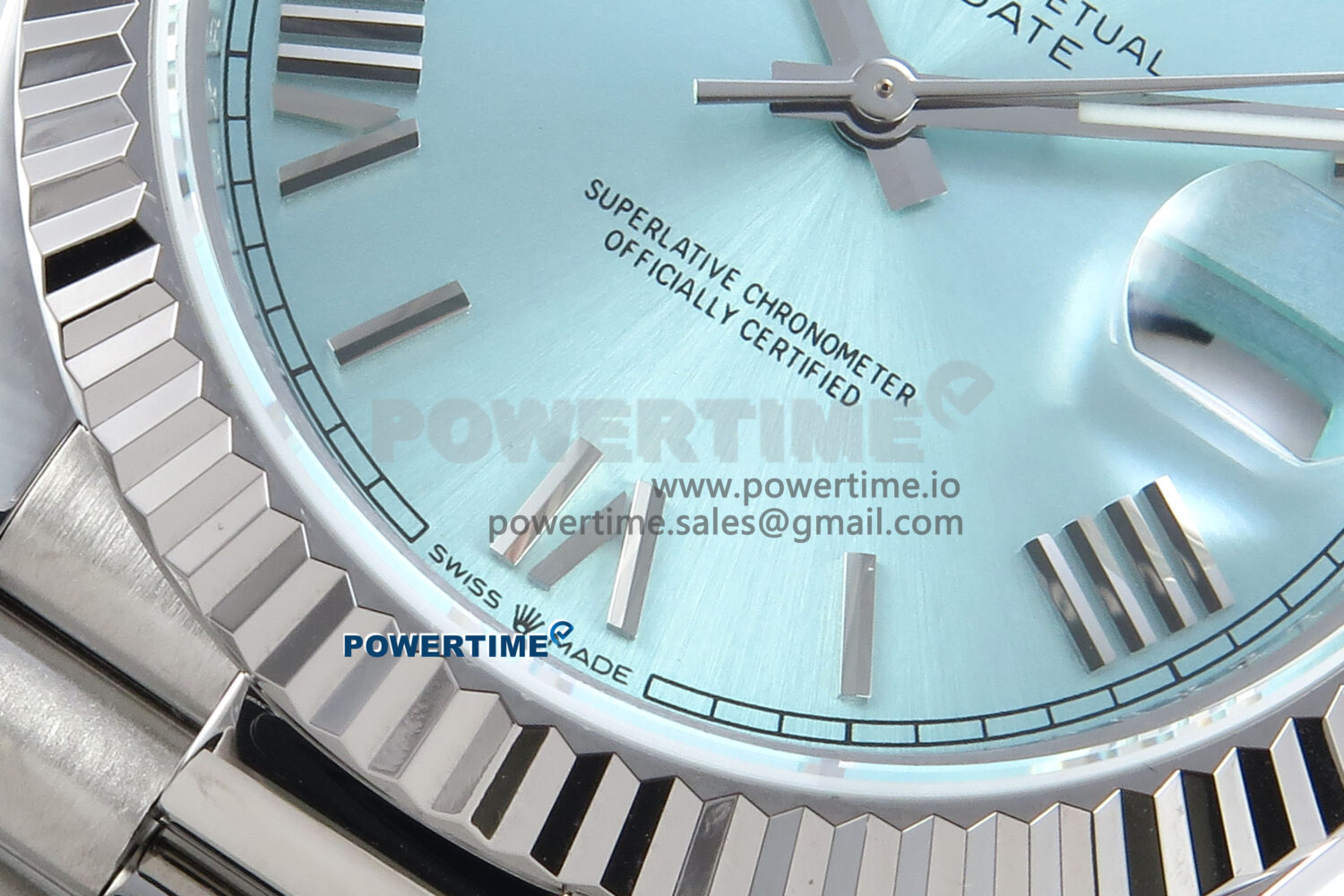 Day Date 128239 36mm SS KF 1:1 Best Edition Tiffany Blue Roman Dial On President Bracelet A2836 (Gain Weight) - Image 5