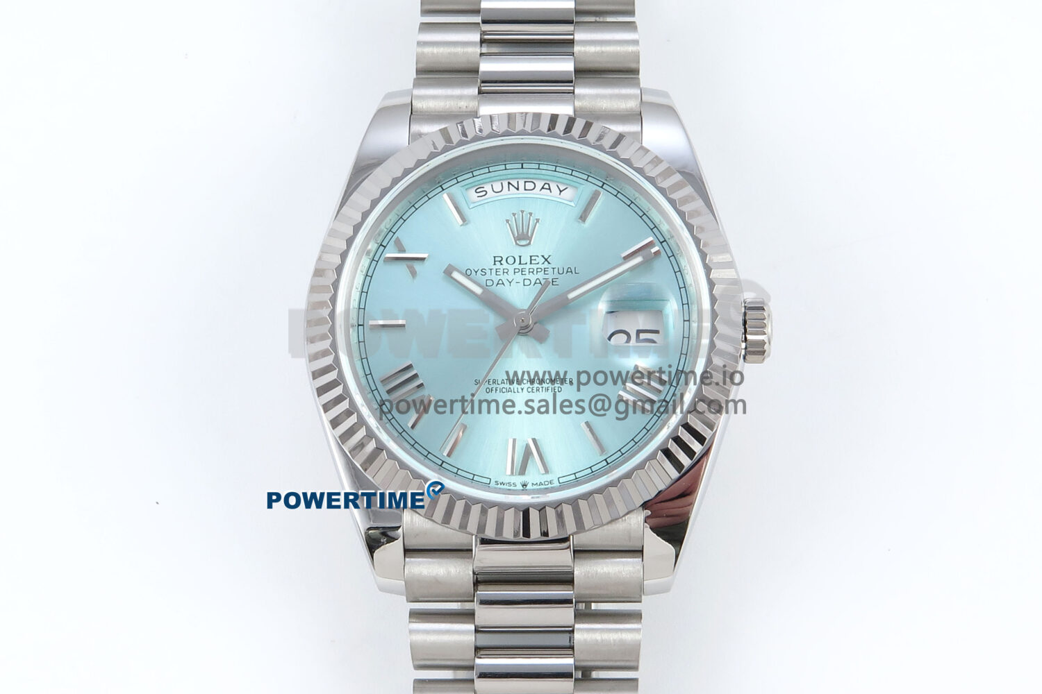 Day Date 128239 36mm SS KF 1:1 Best Edition Tiffany Blue Roman Dial On President Bracelet A2836 (Gain Weight) - Image 1