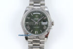 Day Date 128239 36mm SS KF 1:1 Best Edition Green Roman Dial On President Bracelet A2836 (Gain Weight)