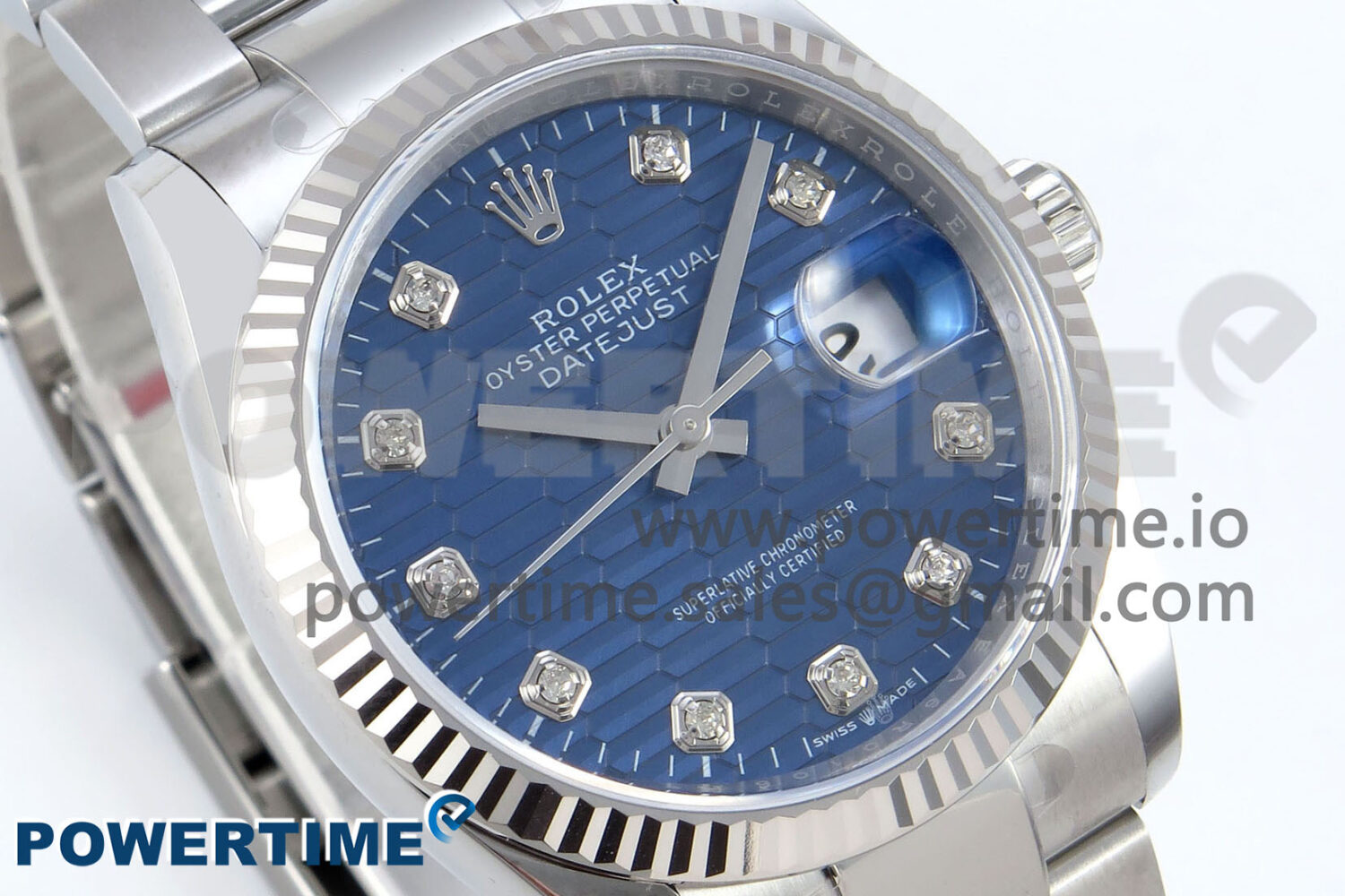 DateJust 36 126234 EWEF 1:1 Best Edition Blue Textured Diamonds Dial on Oyster Bracelet A3235 - Image 2