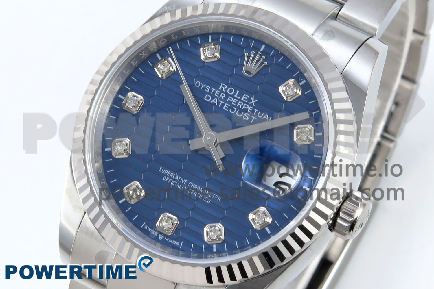 DateJust 36 126234 EWEF 1:1 Best Edition Blue Textured Diamonds Dial on Oyster Bracelet A3235 - Image 3