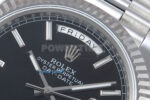 Day Date 128239 36mm SS KF 1:1 Best Edition Black Dial Stick Marker On President Bracelet A2836 (Gain Weight) - Image 4