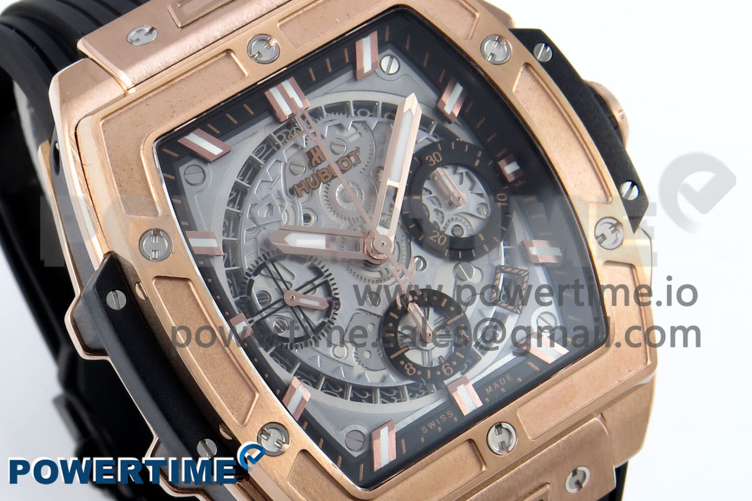Spirit of Big Bang RG BBF 1:1 Best Edition Black Ceramic Bezel Skeleton Dial on Black Rubber Strap A7750 - Image 2