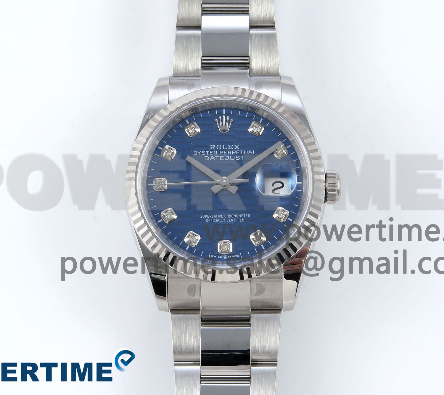 DateJust 36 126234 EWEF 1:1 Best Edition Blue Textured Diamonds Dial on Oyster Bracelet A3235