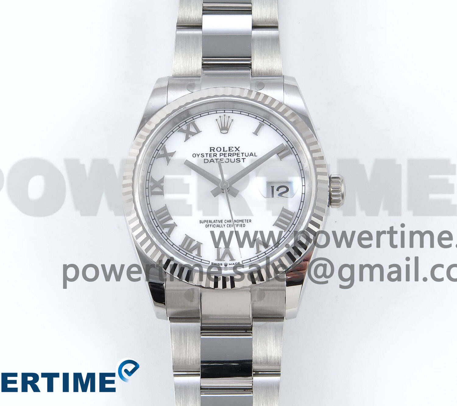 DateJust 36 126234 EWEF 1:1 Best Edition White Roman Dial on SS Jubilee Bracelet A3235