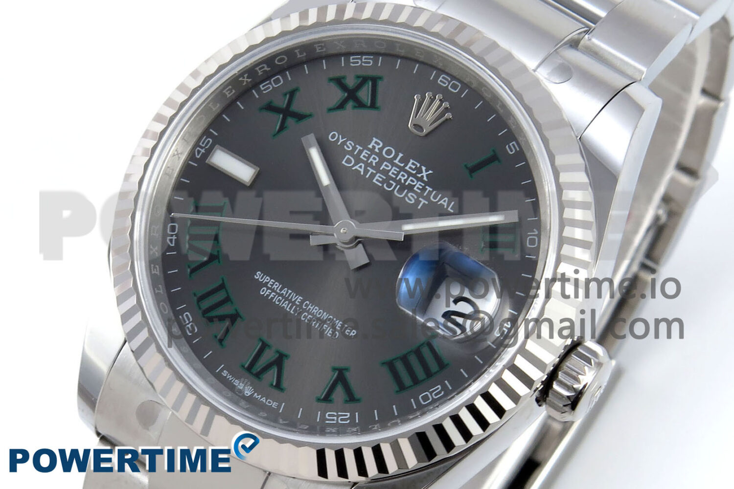 DateJust 36 126234 EWEF 1:1 Best Edition Gray Dial Green Roman Marker on Oyster Bracelet A3235 - Image 3