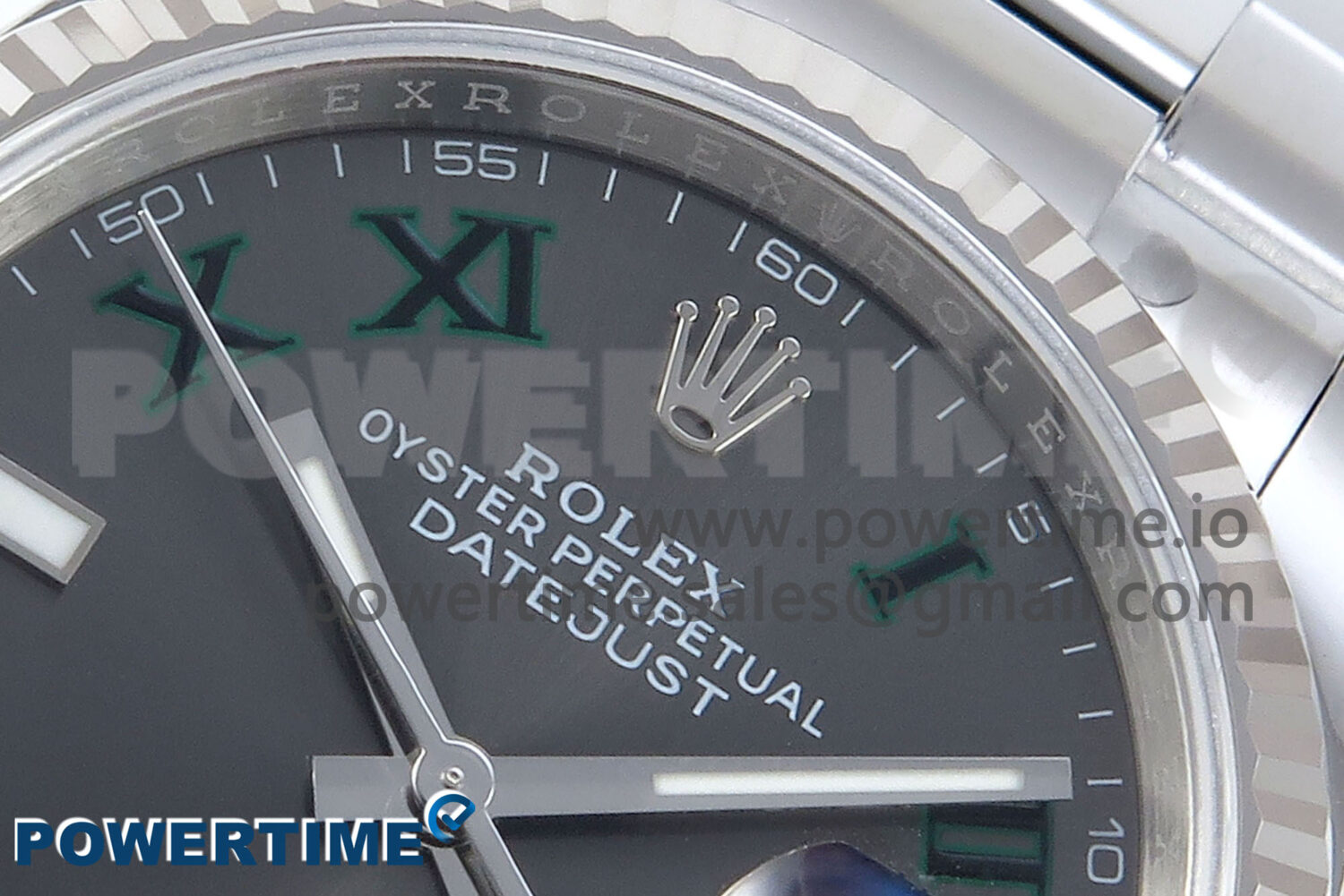 DateJust 36 126234 EWEF 1:1 Best Edition Gray Dial Green Roman Marker on Oyster Bracelet A3235 - Image 4