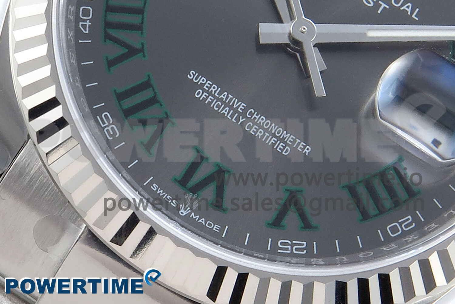 DateJust 36 126234 EWEF 1:1 Best Edition Gray Dial Green Roman Marker on Oyster Bracelet A3235 - Image 5