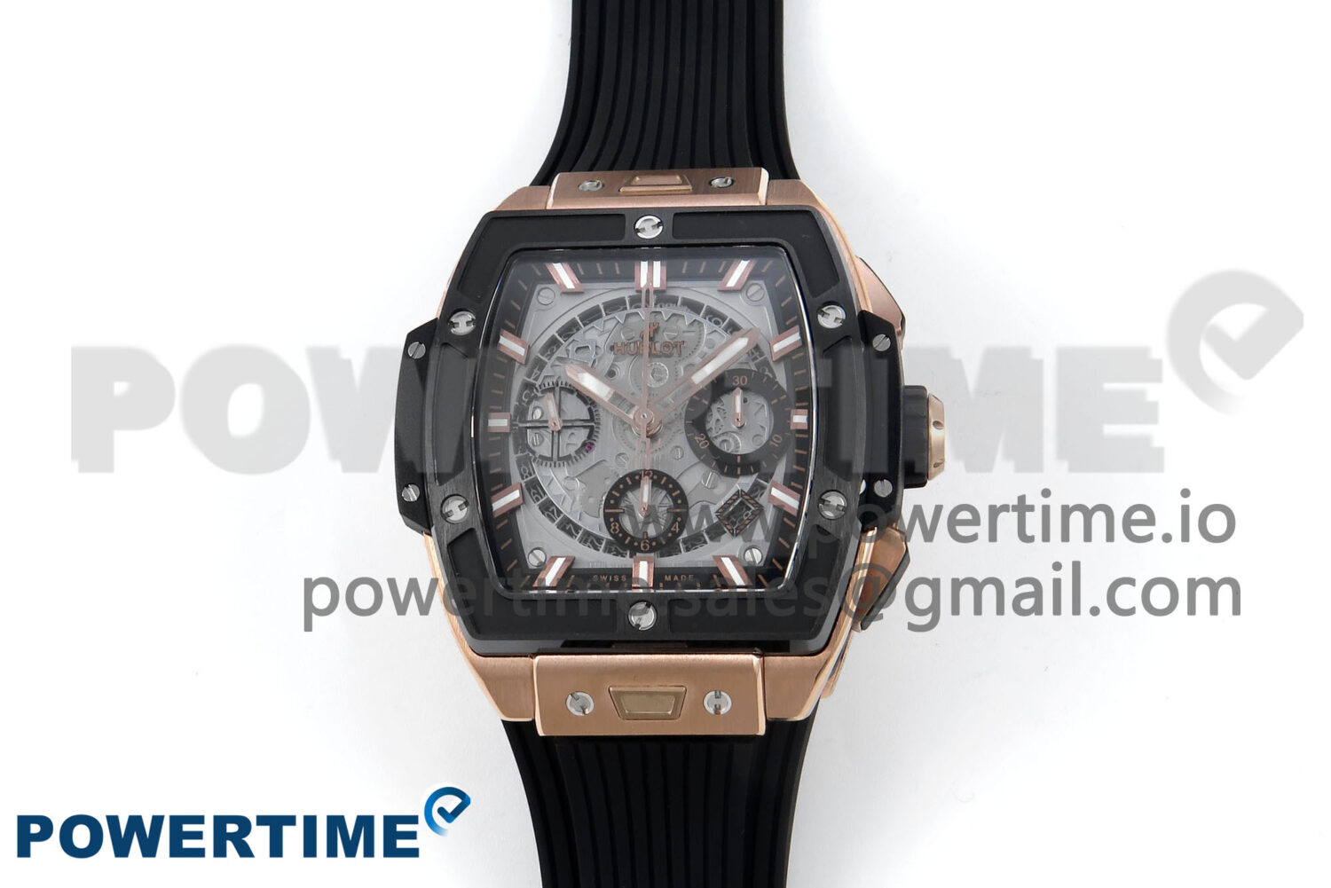 Spirit of Big Bang RG BBF 1:1 Best Edition RG Ceramic Bezel Skeleton Dial on Black Rubber Strap A7750 - Image 1