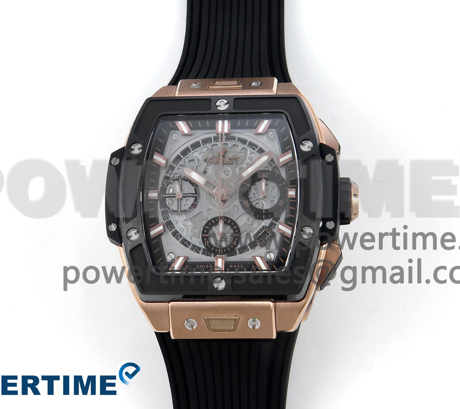 Spirit of Big Bang RG BBF 1:1 Best Edition RG Ceramic Bezel Skeleton Dial on Black Rubber Strap A7750