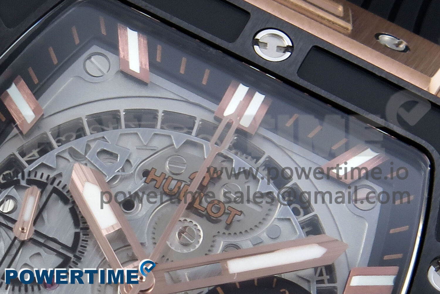 Spirit of Big Bang RG BBF 1:1 Best Edition RG Ceramic Bezel Skeleton Dial on Black Rubber Strap A7750 - Image 4