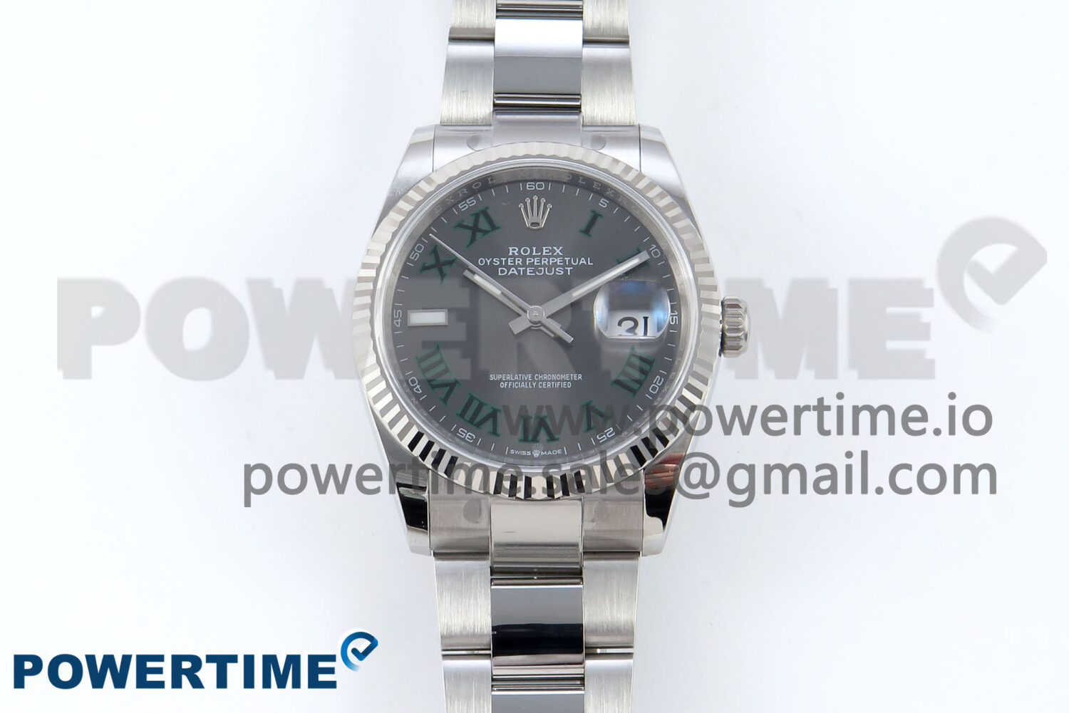 DateJust 36 126234 EWEF 1:1 Best Edition Gray Dial Green Roman Marker on Oyster Bracelet A3235 - Image 1