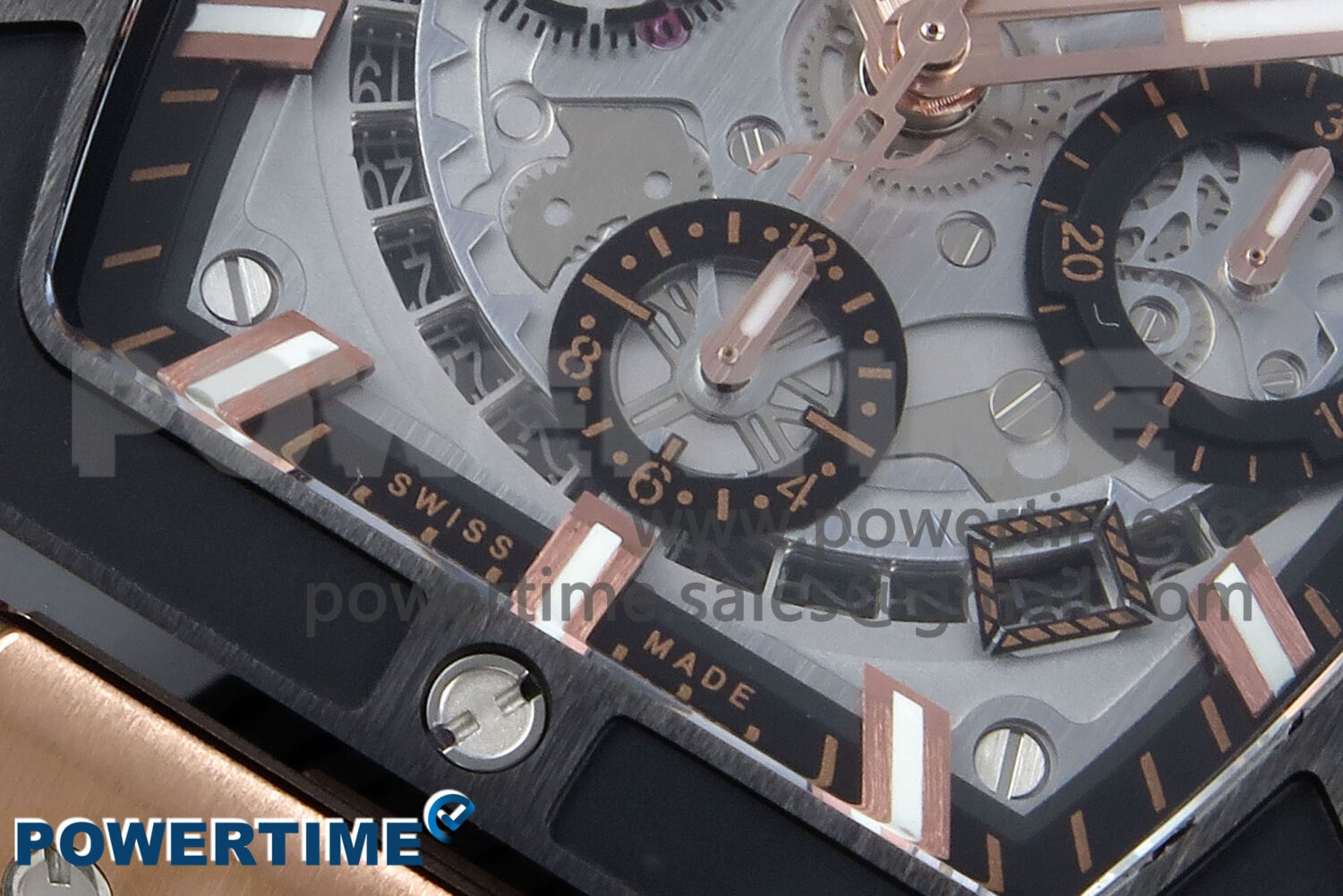 Spirit of Big Bang RG BBF 1:1 Best Edition RG Ceramic Bezel Skeleton Dial on Black Rubber Strap A7750 - Image 5