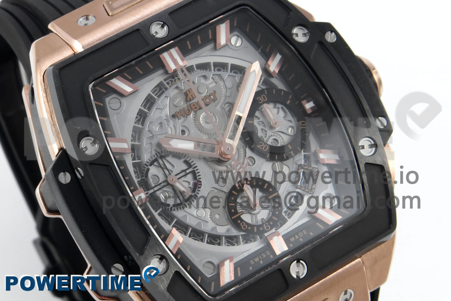 Spirit of Big Bang RG BBF 1:1 Best Edition RG Ceramic Bezel Skeleton Dial on Black Rubber Strap A7750 - Image 2